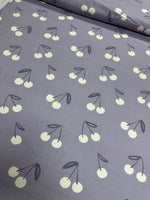 Lade das Bild in den Galerie-Viewer, Supersoft Premium Jersey "Purple Cherries" 0,5 m B-Ware