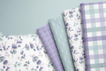 Lade das Bild in den Galerie-Viewer, Supersoft Premium BIO French Terry "Eukalyptus lavender" Gingham 0,5 m