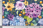 Lade das Bild in den Galerie-Viewer, Supersoft Premium BIO Jersey "Summer Garden" Floral blue 0,5 m