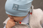 Lade das Bild in den Galerie-Viewer, Kunstleder Patch "Ghost with Cap" teal 3,5 x 3,5 cm