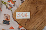 Lade das Bild in den Galerie-Viewer, Kunstleder Patch "Schulkind" orange 7,2 x 3,5 cm