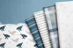 Lade das Bild in den Galerie-Viewer, Supersoft Premium BIO Jersey "Lovely Ocean" Gingham 0,5 m