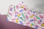 Lade das Bild in den Galerie-Viewer, Supersoft Premium Jersey "ABCDEFG" Schreibzeug rosa klein 0,5 m
