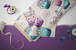 Lade das Bild in den Galerie-Viewer, Lycra "Bubble Tea" Cotton Candy groß 0,5 m Lager