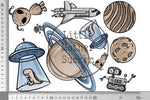 Lade das Bild in den Galerie-Viewer, Bügelbild "Cool Space" Set