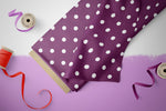 Lade das Bild in den Galerie-Viewer, Supersoft Premium BIO French Terry "Herbstfüchschen" Plum Bow Dots 0,5 m
