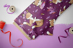 Lade das Bild in den Galerie-Viewer, Supersoft Premium BIO French Terry "Herbstfüchschen" Plum groß 0,5 m