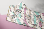 Lade das Bild in den Galerie-Viewer, Supersoft Premium BIO French Terry "Kitty Day" Striped groß 0,5 m