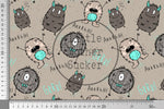 Lade das Bild in den Galerie-Viewer, Supersoft Premium BIO French Terry "Mini Monster Teal" klein 0,5 m
