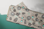 Lade das Bild in den Galerie-Viewer, Supersoft Premium BIO French Terry "Mini Monster Teal" klein 0,5 m