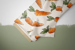 Lade das Bild in den Galerie-Viewer, Supersoft Premium BIO French Terry "Möhrchen" Karotten off white groß 0,5 m