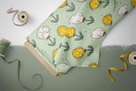 Lade das Bild in den Galerie-Viewer, Supersoft Premium BIO Jersey "Pustezahn und Löwenblume" gras klein 0,5 m