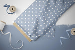 Lade das Bild in den Galerie-Viewer, Supersoft Premium BIO French Terry "Reh Lina" blau Dots 0,5 m