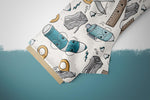 Lade das Bild in den Galerie-Viewer, Supersoft Premium BIO French Terry "ABCDEFG" Schreibzeug Teal groß 0,5 m