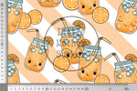 Lade das Bild in den Galerie-Viewer, Supersoft Premium BIO Jersey "Summer Drinks" Orange groß 0,5 m