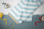 Lade das Bild in den Galerie-Viewer, Supersoft Premium French Terry "Summer Drinks" Stripes groß 0,5 m
