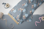 Lade das Bild in den Galerie-Viewer, Frottee Jersey "Tassenhase" blau 0,5 m