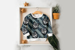 Lade das Bild in den Galerie-Viewer, Supersoft Premium BIO French Terry "Wolf Roar" Wolf groß 0,5 m