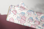 Lade das Bild in den Galerie-Viewer, Supersoft Premium BIO French Terry "Zuckerwatte" Herzchen groß 0,5 m