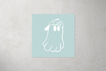 Lade das Bild in den Galerie-Viewer, Kunstleder Patch "Ghost with Cap" mint 3,5 x 3,5 cm