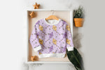 Lade das Bild in den Galerie-Viewer, Supersoft Premium BIO French Terry "Flugdrache" lila klein 0,5 m