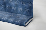 Lade das Bild in den Galerie-Viewer, Premium BIO French Terry "Jeansoptik" Schleifchen True Denim klein 0,1 m