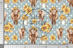 Lade das Bild in den Galerie-Viewer, Premium BIO Jersey "Sunflower Highland Cows" dotted 0,5 m