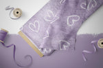 Lade das Bild in den Galerie-Viewer, Premium BIO French Terry "Jeansoptik LMS Herzen Denim" Wisteria 0,1 m