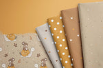 Lade das Bild in den Galerie-Viewer, Supersoft Premium BIO Jersey "Schneckentaxi" Herzchen Taupe 0,5 m