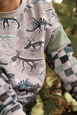 Lade das Bild in den Galerie-Viewer, Supersoft Premium French Terry "Fossilien" groß 0,85 m Rest
