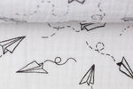 Lade das Bild in den Galerie-Viewer, Musselin Weiß Papierflieger 0,5 m ABVERKAUF
