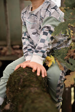 Lade das Bild in den Galerie-Viewer, Supersoft Premium French Terry "Fossilien" groß 0,85 m Rest
