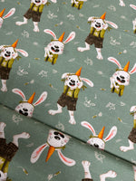 Lade das Bild in den Galerie-Viewer, Supersoft Premium French Terry "Einhorn Hase" Hase 0,5 m B-Ware
