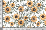 Lade das Bild in den Galerie-Viewer, Supersoft Premium BIO French Terry "Sonnenblumen" white 0,5 m
