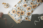 Lade das Bild in den Galerie-Viewer, Frottee Jersey "Sonnenblumen" weiß 0,5 m
