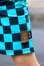 Lade das Bild in den Galerie-Viewer, Supersoft Premium Jersey "Chill Time" boy Karo teal 0,5 m
