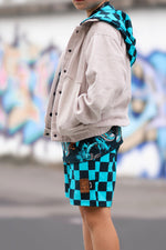 Lade das Bild in den Galerie-Viewer, Supersoft Premium Jersey "Chill Time" boy Karo teal 0,5 m
