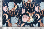 Lade das Bild in den Galerie-Viewer, Supersoft Premium French Terry "Fluttering Deer" midnight 0,5 m
