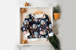 Lade das Bild in den Galerie-Viewer, Supersoft Premium French Terry "Fluttering Deer" midnight 0,5 m
