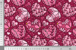 Lade das Bild in den Galerie-Viewer, Supersoft Premium BIO Jersey "Dark Pink Hearts" 0,75 m Rest
