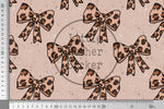 Lade das Bild in den Galerie-Viewer, Supersoft Premium BIO French Terry "Leopardbows" tan 0,5 m
