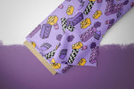 Lade das Bild in den Galerie-Viewer, Supersoft Premium Jersey "Bausteinchen lila" mittel 0,5 m
