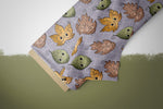 Lade das Bild in den Galerie-Viewer, Supersoft Premium BIO French Terry "Blätterzeit lila" Blätter klein 0,5 m
