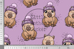 Lade das Bild in den Galerie-Viewer, Supersoft Premium BIO French Terry "Capybara" lila groß 0,5 m
