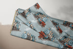 Lade das Bild in den Galerie-Viewer, Supersoft Premium BIO French Terry "Chooo Chooo" Big Train groß 0,5 m

