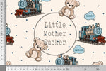 Lade das Bild in den Galerie-Viewer, Supersoft Premium BIO Jersey "Chooo Chooo" beige groß 0,5 m

