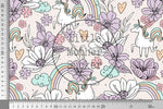 Lade das Bild in den Galerie-Viewer, Supersoft Premium BIO French Terry "Einhornwelt Floral" Einhorn groß 0,5 m
