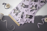 Lade das Bild in den Galerie-Viewer, Supersoft Premium BIO French Terry "Fledermäuschen" lila klein 0,5 m
