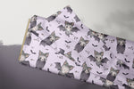 Lade das Bild in den Galerie-Viewer, Supersoft Premium BIO French Terry "Fledermäuschen" lila klein 0,5 m
