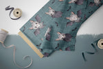 Lade das Bild in den Galerie-Viewer, Supersoft Premium BIO French Terry "Fledermäuschen" teal klein 0,5 m
